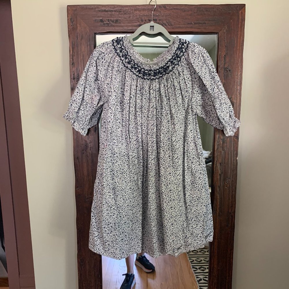 Doen Blue Floral Cotton Mini Dress Sz. Sm